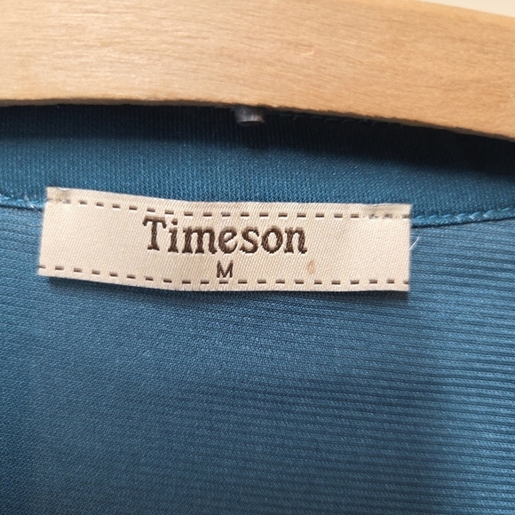 ‼️3/$30‼️Timeson Ladies Flowered Long Sleeve Top Medium greenish/teal - Picture 6 of 16